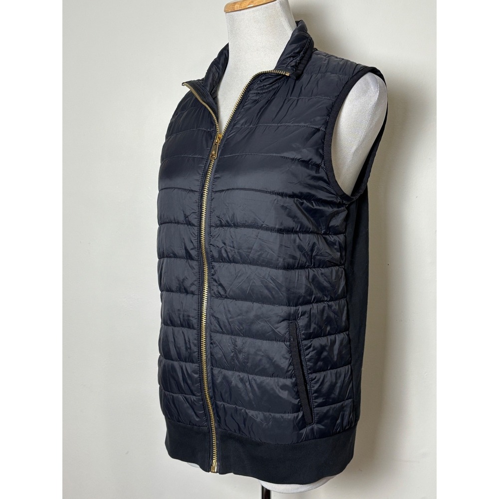 Lauren Ralph Lauren Womens Quilted Puffer Vest M Preppy Logo Full Zip Black - Picture 2 of 8